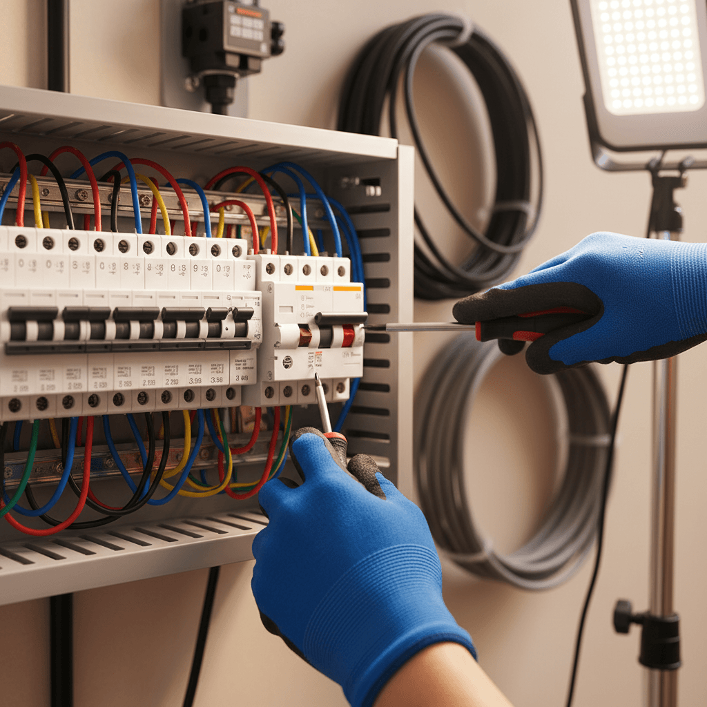 New RCBO fuse board with labelled breakers
