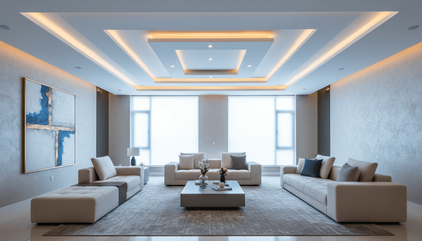 Downlights installed in a residential ceiling