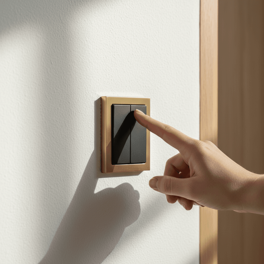 Newly installed double socket on a white wall